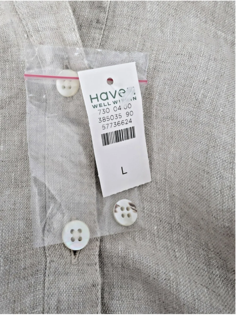 NWT Haven Well Within Linen Tiered Midi Shirt Dress Flax Sz L Beachy Coastal